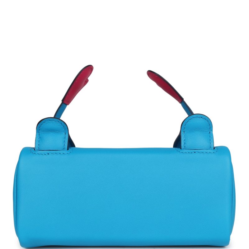 Hermes “Quelle Idolle” Kelly Doll Bleu Frida and Rose Extreme Swift Palladium Hardware - Image 5