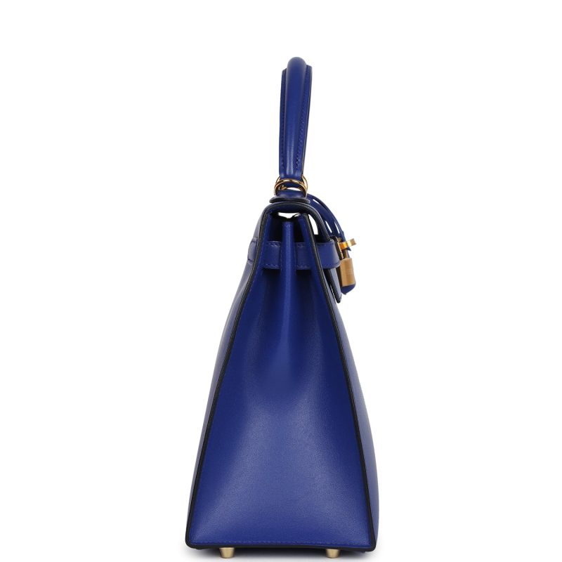 Hermes Kelly Sellier 28 Bleu Electric Tadelakt Gold Hardware - Image 4