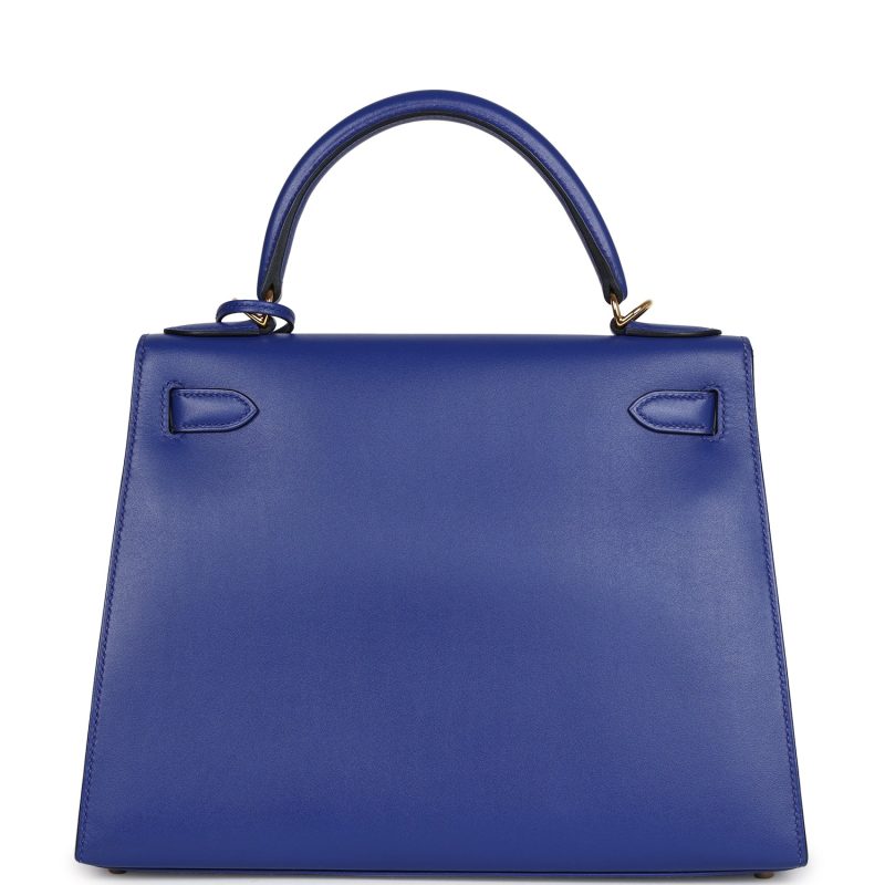 Hermes Kelly Sellier 28 Bleu Electric Tadelakt Gold Hardware - Image 5