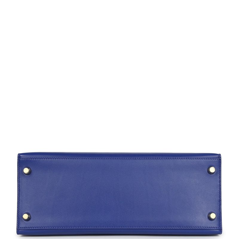 Hermes Kelly Sellier 28 Bleu Electric Tadelakt Gold Hardware - Image 6