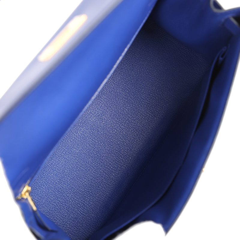 Hermes Kelly Sellier 28 Bleu Electric Tadelakt Gold Hardware - Image 8