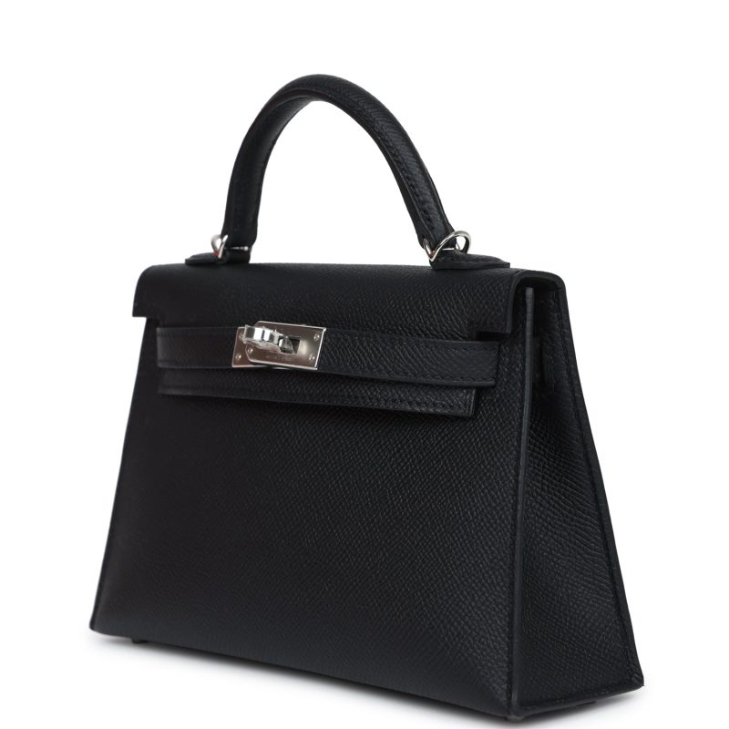 Hermes Kelly Sellier 20 Black Epsom Palladium Hardware - Image 3