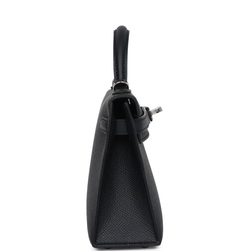 Hermes Kelly Sellier 20 Black Epsom Palladium Hardware - Image 4