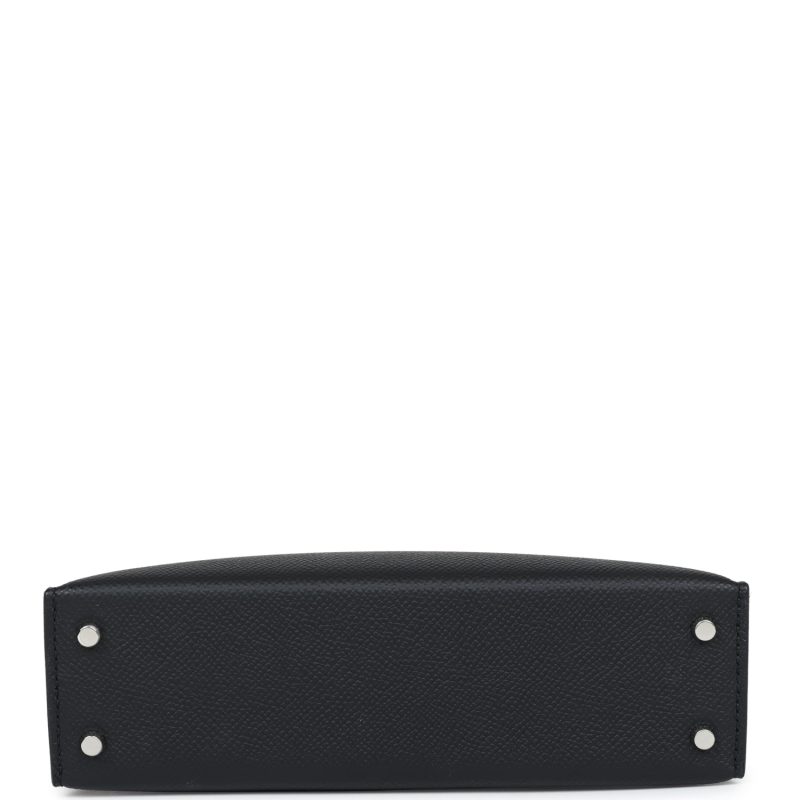 Hermes Kelly Sellier 20 Black Epsom Palladium Hardware - Image 6
