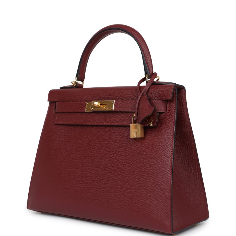 Hermes Kelly Sellier 28 Rouge H Epsom Gold Hardware - Image 3