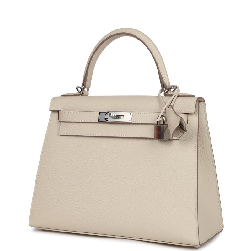 Hermes Kelly Sellier 28 Craie Epsom Palladium Hardware - Image 2