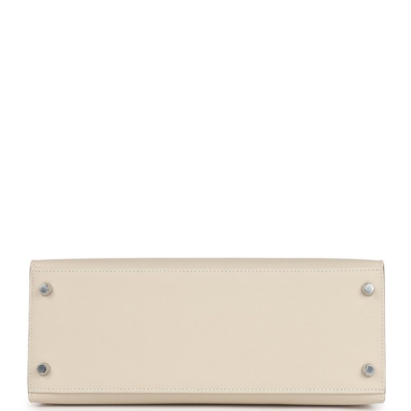 Hermes Kelly Sellier 28 Craie Epsom Palladium Hardware - Image 6