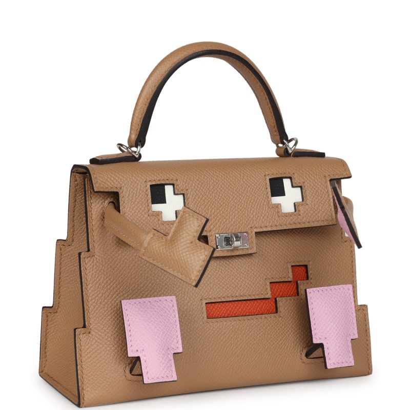 Hermes “Quelle Idolle” Picto Kelly Doll Chai/Mauve Sylvestre/Bleu Celeste/Terre Battue Epsom Palladium Hardware - Image 2