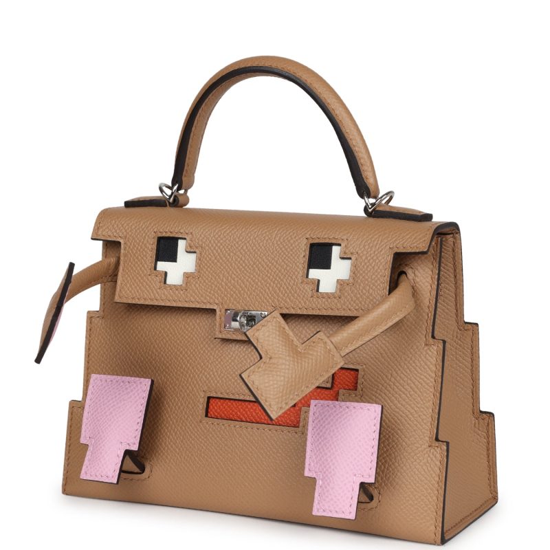 Hermes “Quelle Idolle” Picto Kelly Doll Chai/Mauve Sylvestre/Bleu Celeste/Terre Battue Epsom Palladium Hardware - Image 3