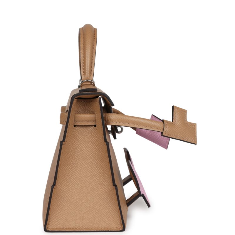Hermes “Quelle Idolle” Picto Kelly Doll Chai/Mauve Sylvestre/Bleu Celeste/Terre Battue Epsom Palladium Hardware - Image 4