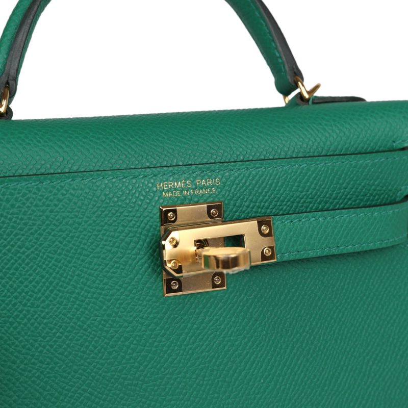 Hermes Kelly Sellier 20 Vert Vertigo Epsom Gold Hardware - Image 7