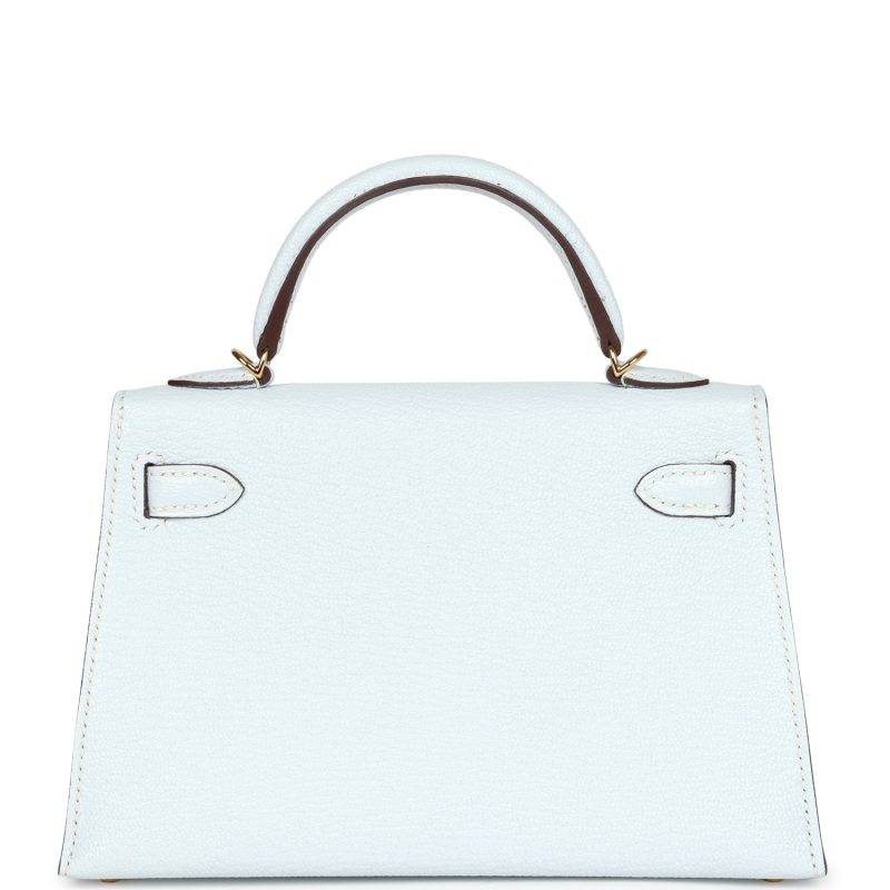 Hermes Kelly Sellier 20 Bleu Brume Chevre Gold Hardware - Image 5