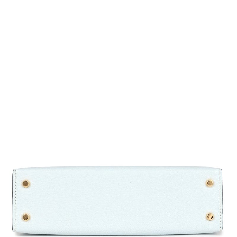 Hermes Kelly Sellier 20 Bleu Brume Chevre Gold Hardware - Image 6
