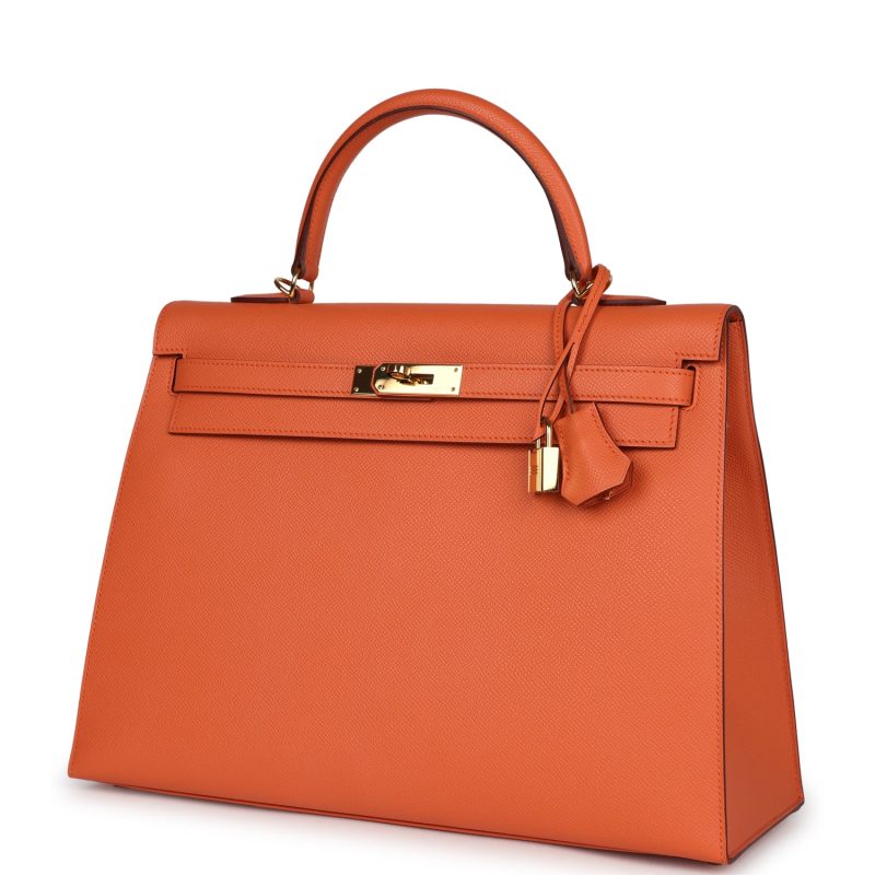 Hermes Kelly Sellier 35 Mango Epsom Gold Hardware - Image 3