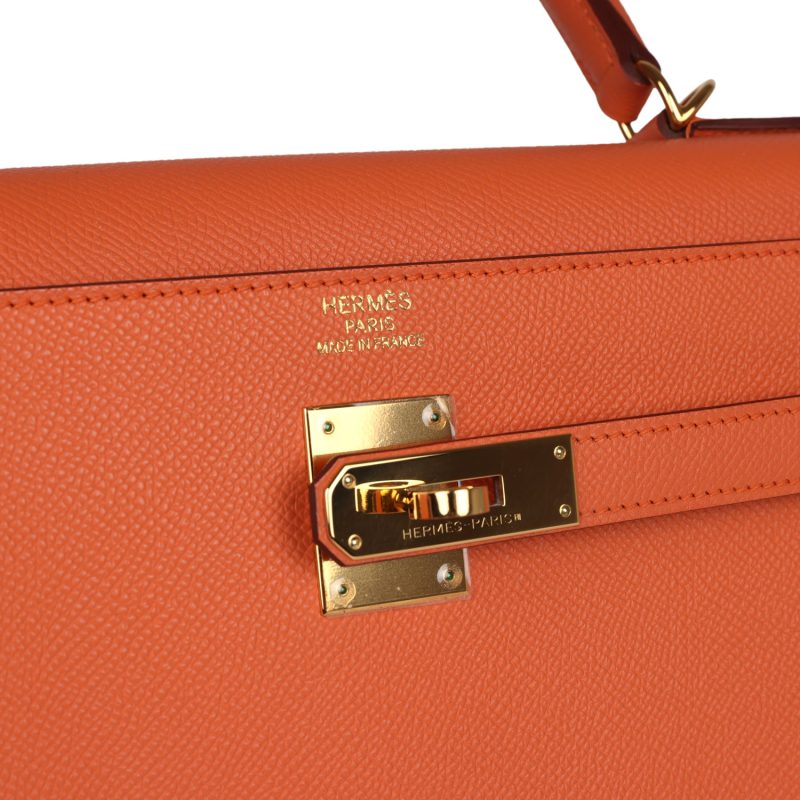 Hermes Kelly Sellier 35 Mango Epsom Gold Hardware - Image 7