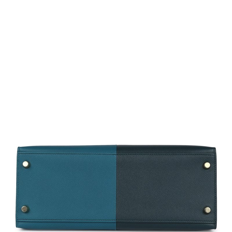 Hermes Kelly Sellier 28 Casaque Vert Cypres and Vert Bosphore Epsom Gold Hardware - Image 6