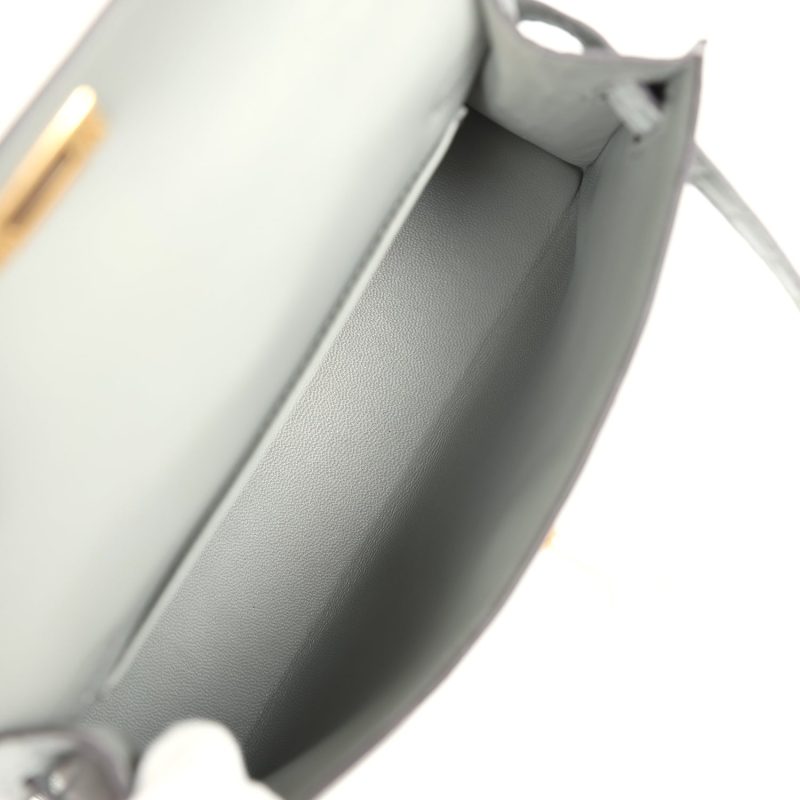 Hermes Kelly Sellier 20 Gris Ciment Matte Alligator Gold Hardware - Image 8