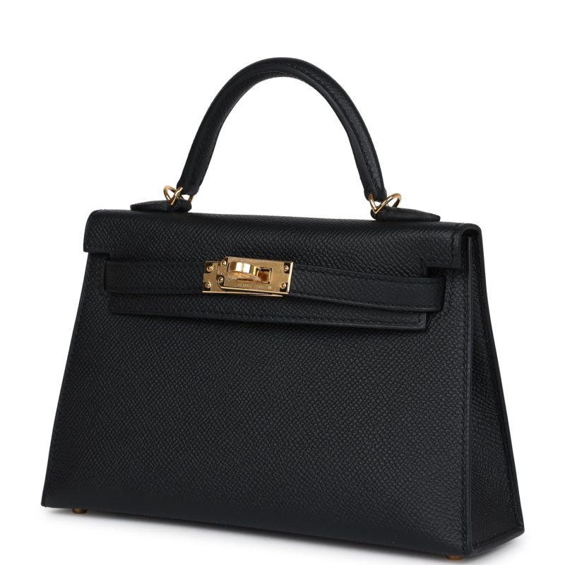 Hermes Kelly Sellier 20 Black Epsom Gold Hardware - Image 3