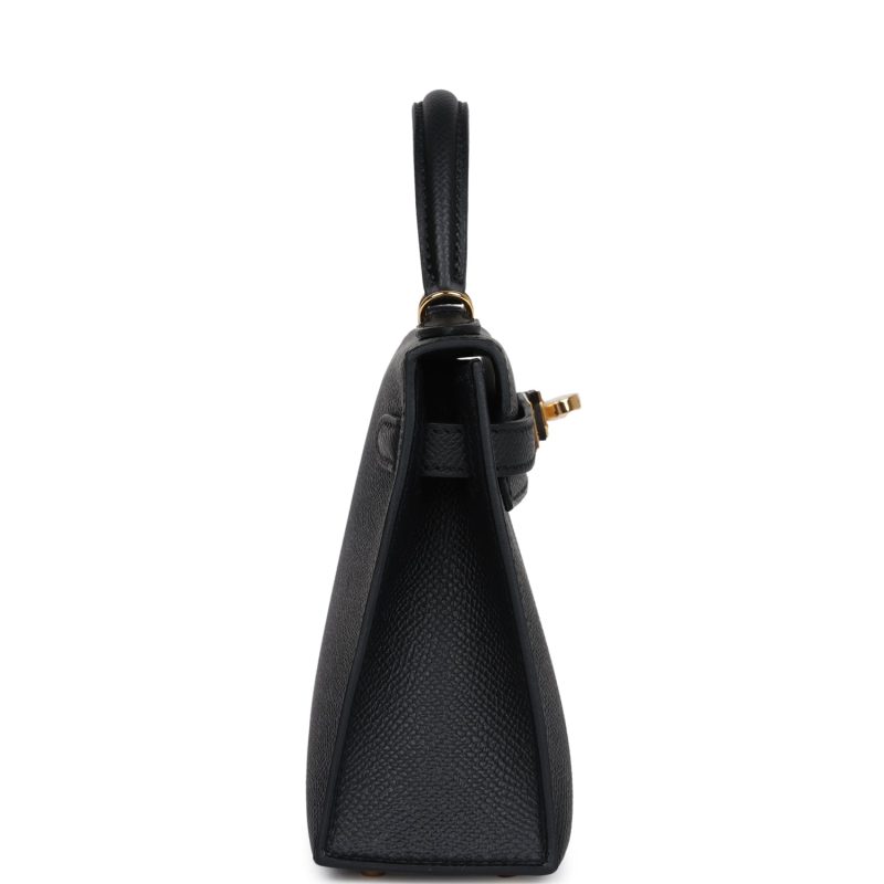 Hermes Kelly Sellier 20 Black Epsom Gold Hardware - Image 4