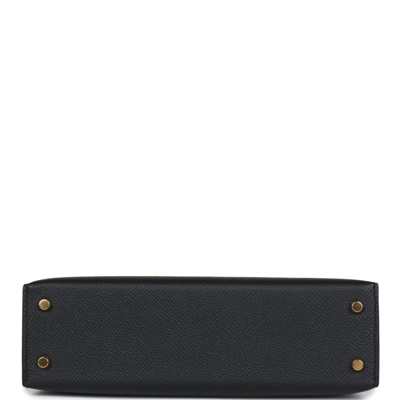 Hermes Kelly Sellier 20 Black Epsom Gold Hardware - Image 6