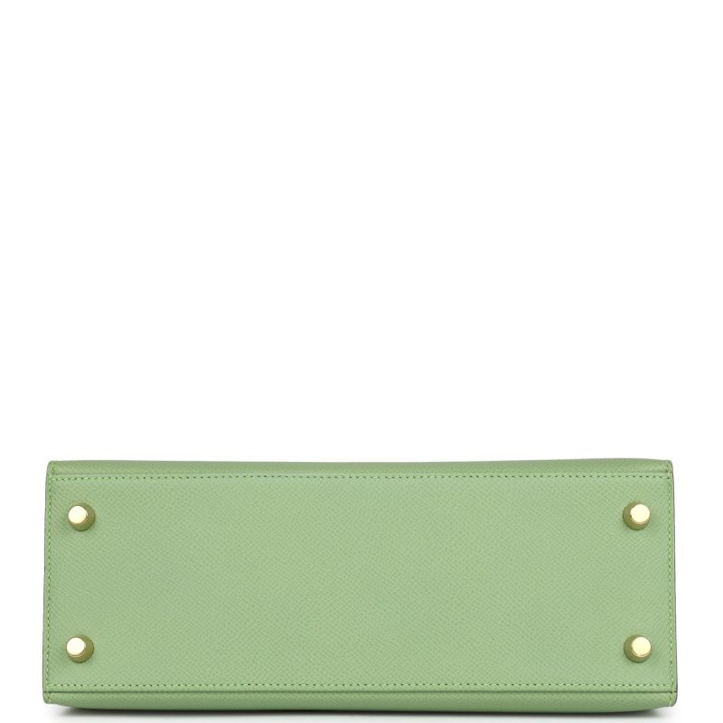 Hermes Kelly Sellier 25 Vert Criquet Epsom Gold Hardware - Image 6