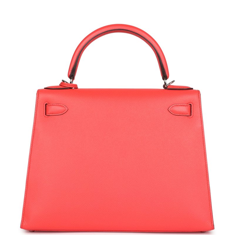 Hermes Kelly Sellier 28 Rose Texas Epsom Palladium Hardware - Image 5