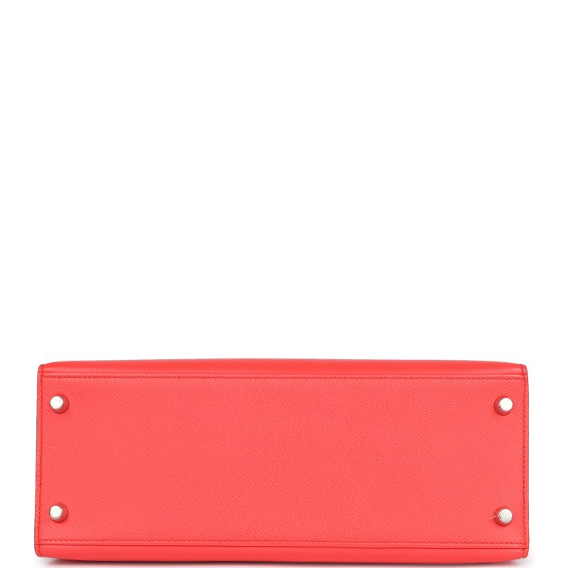 Hermes Kelly Sellier 28 Rose Texas Epsom Palladium Hardware - Image 6