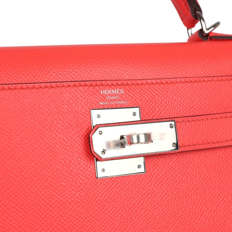 Hermes Kelly Sellier 28 Rose Texas Epsom Palladium Hardware - Image 7