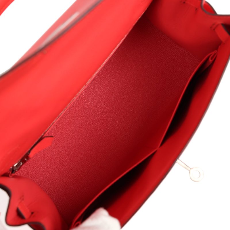 Hermes Kelly Sellier 28 Rose Texas Epsom Palladium Hardware - Image 8