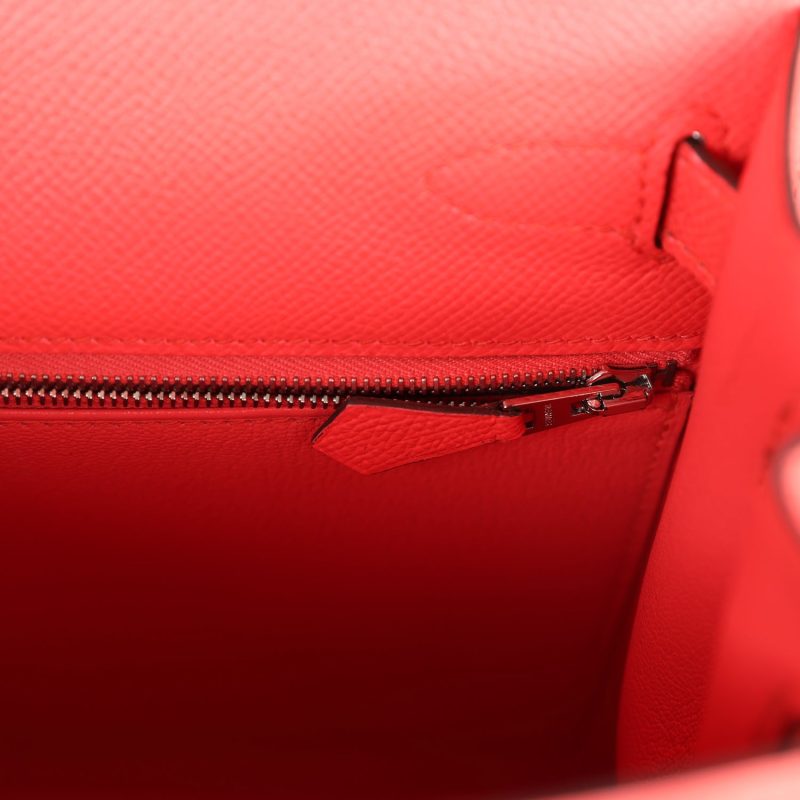 Hermes Kelly Sellier 28 Rose Texas Epsom Palladium Hardware - Image 9