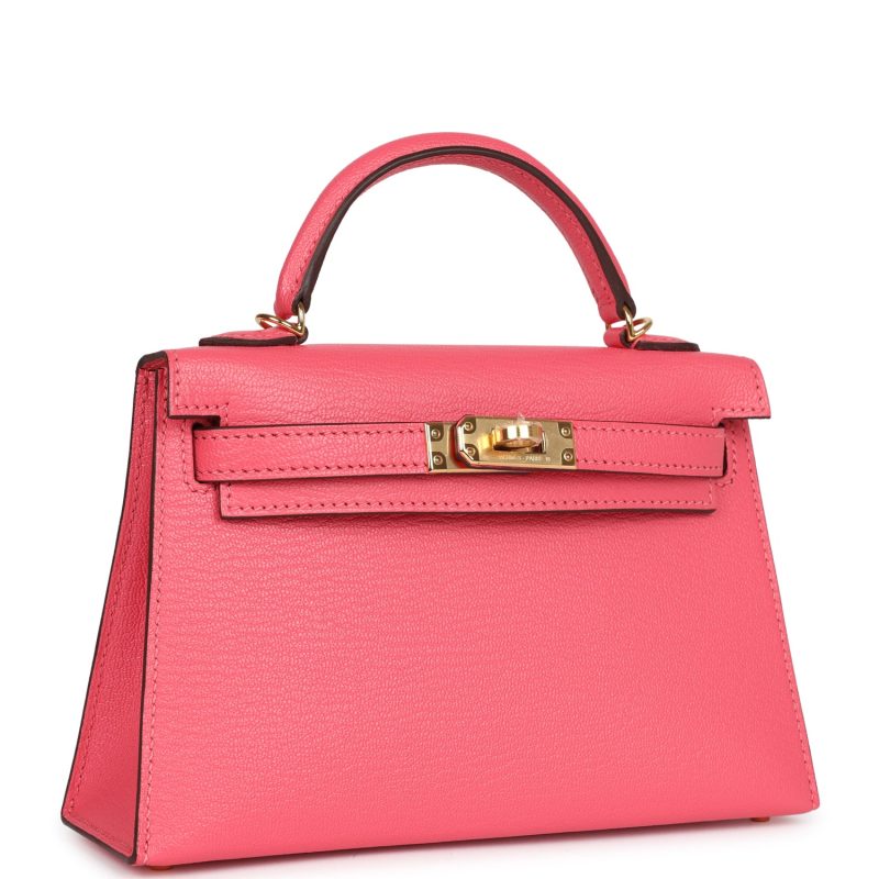 Hermes Kelly Sellier 20 Rose Azalee Chevre Mysore Gold Hardware - Image 2