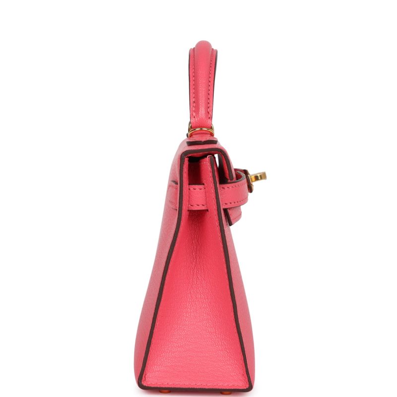 Hermes Kelly Sellier 20 Rose Azalee Chevre Mysore Gold Hardware - Image 4