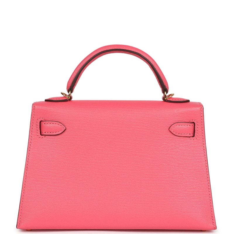 Hermes Kelly Sellier 20 Rose Azalee Chevre Mysore Gold Hardware - Image 5
