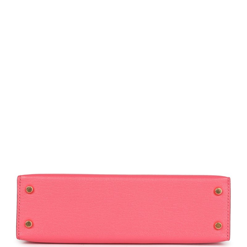 Hermes Kelly Sellier 20 Rose Azalee Chevre Mysore Gold Hardware - Image 6