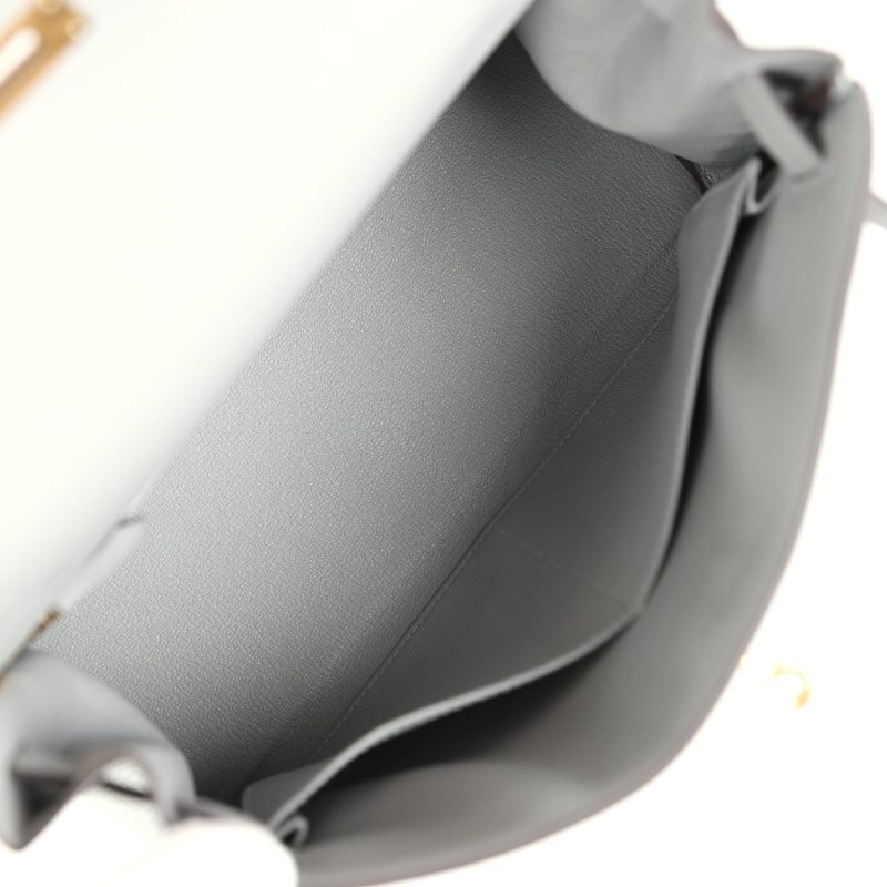 Hermes Kelly Retourne 28 Gris Mouette Togo Gold Hardware - Image 8