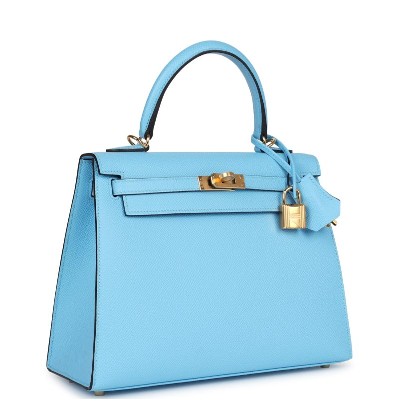 Hermes Kelly Sellier 25 Celeste Epsom Gold Hardware - Image 2