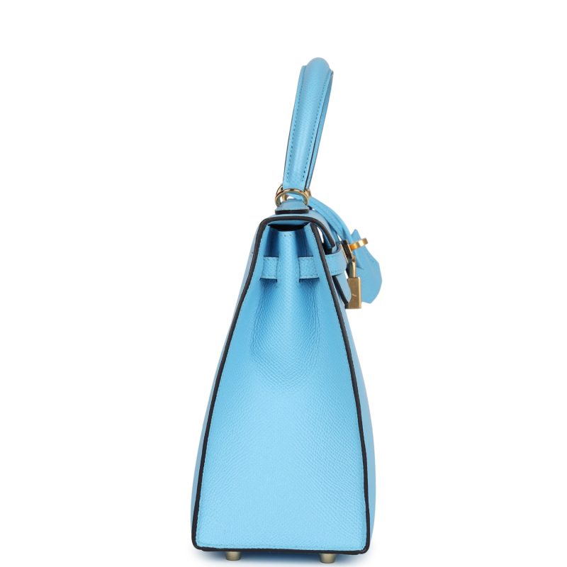 Hermes Kelly Sellier 25 Celeste Epsom Gold Hardware - Image 4