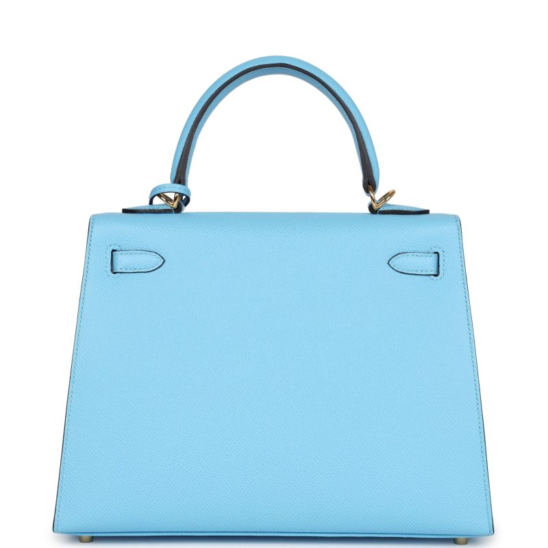 Hermes Kelly Sellier 25 Celeste Epsom Gold Hardware - Image 5
