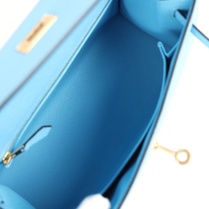 Hermes Kelly Sellier 25 Celeste Epsom Gold Hardware - Image 8