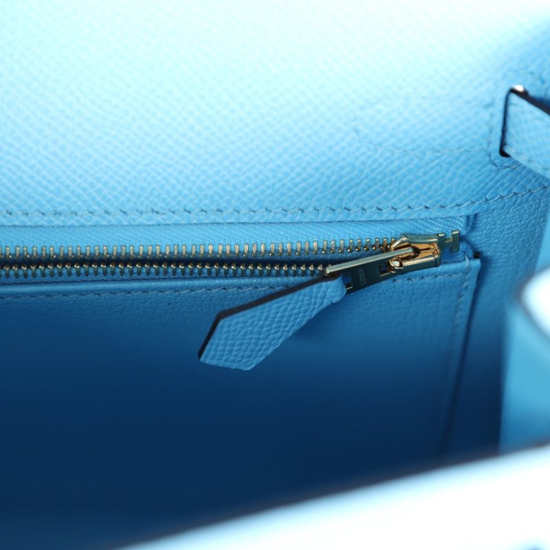 Hermes Kelly Sellier 25 Celeste Epsom Gold Hardware - Image 9