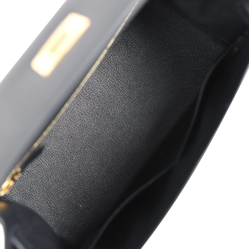 Hermes Kelly Sellier 28 Black Epsom Gold Hardware - Image 8