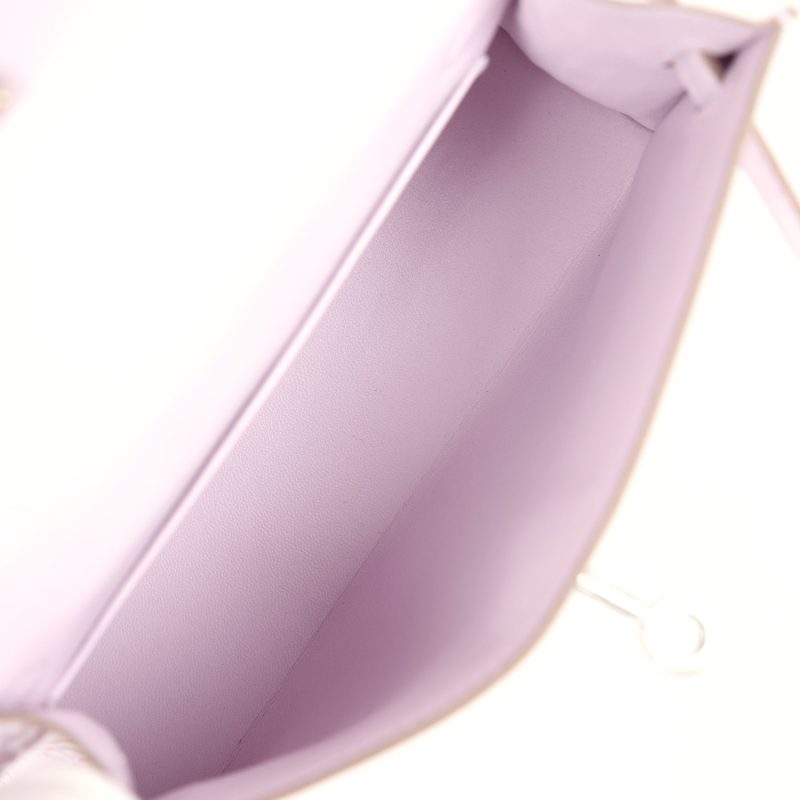 Hermes Kelly Sellier 20 Mauve Pale Boreal Satin Alligator Palladium Hardware - Image 8