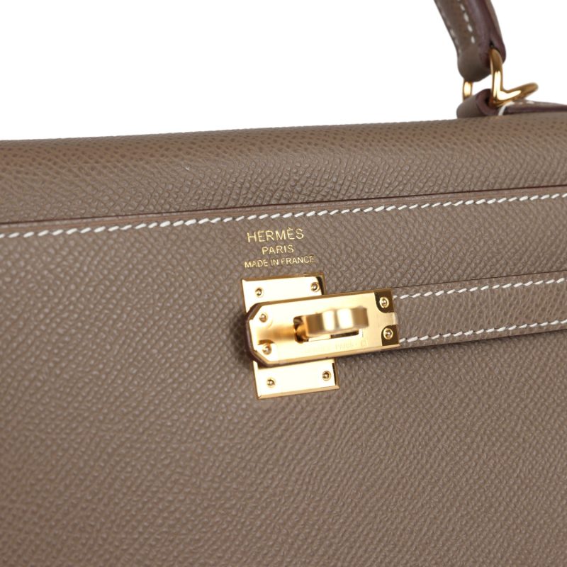 Hermes Kelly Sellier 25 Etoupe Epsom Gold Hardware - Image 7