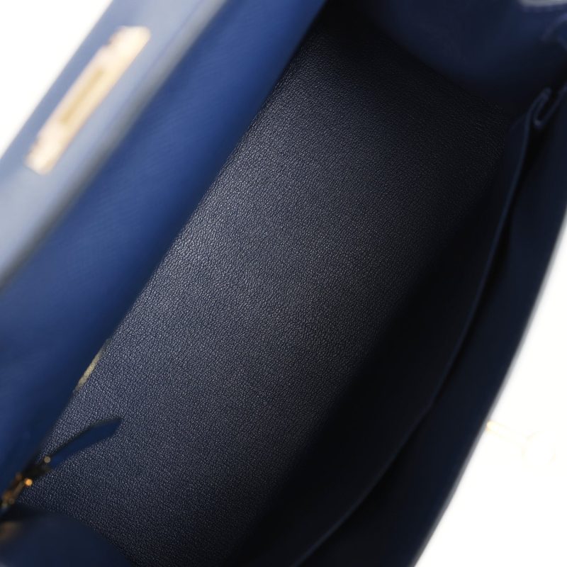 Hermes Kelly Sellier 28 Bleu Navy Epsom Gold Hardware - Image 8