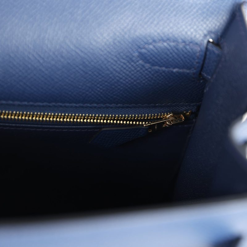 Hermes Kelly Sellier 28 Bleu Navy Epsom Gold Hardware - Image 9