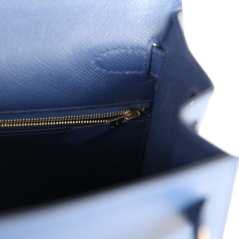 Hermes Kelly Sellier 28 Bleu Navy Epsom Gold Hardware - Image 10