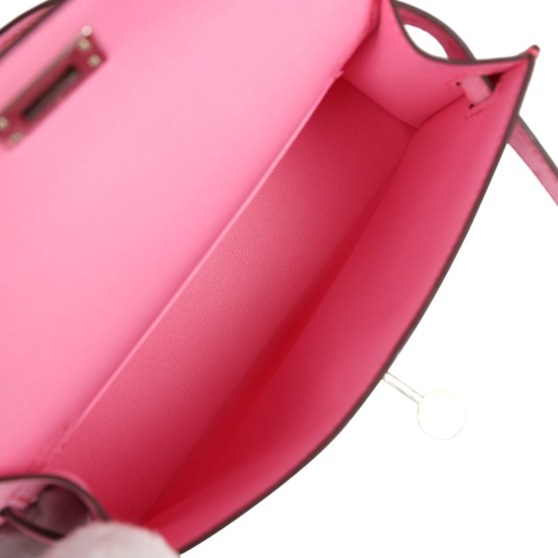 Hermes Kelly Sellier 20 Bubblegum Ostrich Palladium Hardware - Image 8