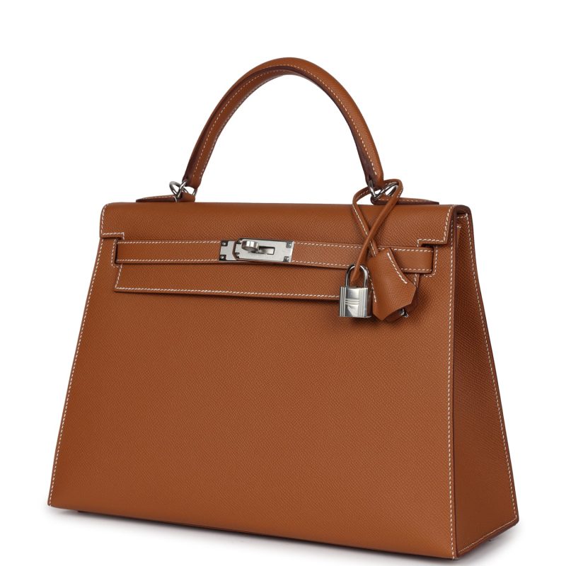 Hermes Kelly Sellier 32 Gold Epsom Palladium Hardware - Image 3