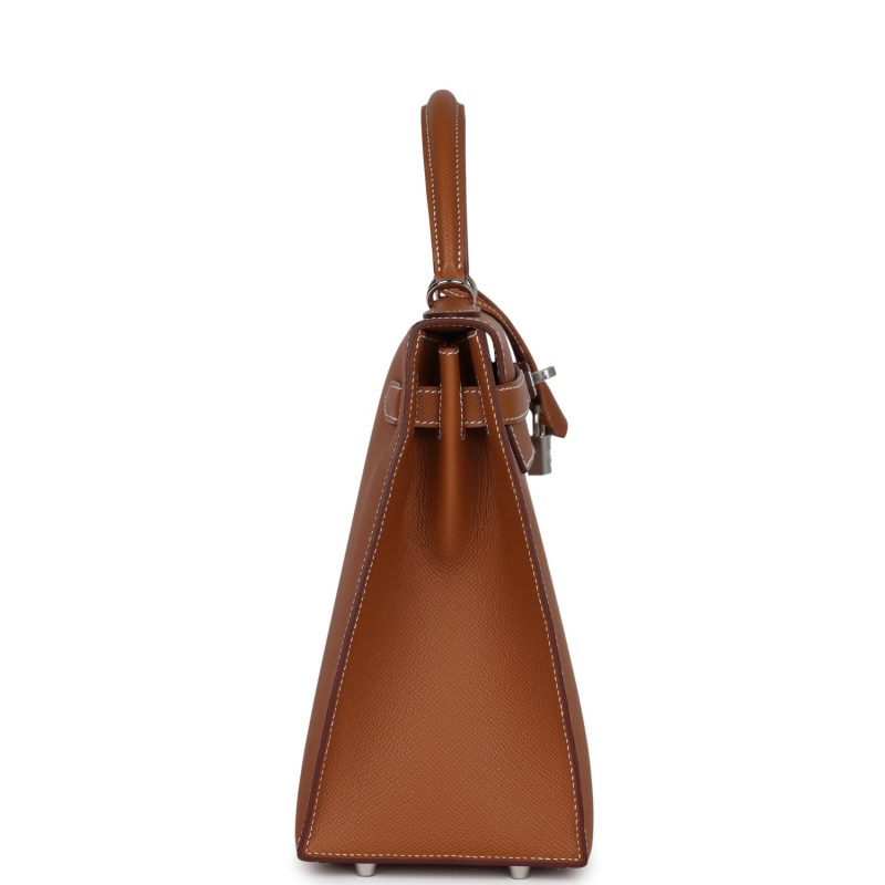 Hermes Kelly Sellier 32 Gold Epsom Palladium Hardware - Image 4