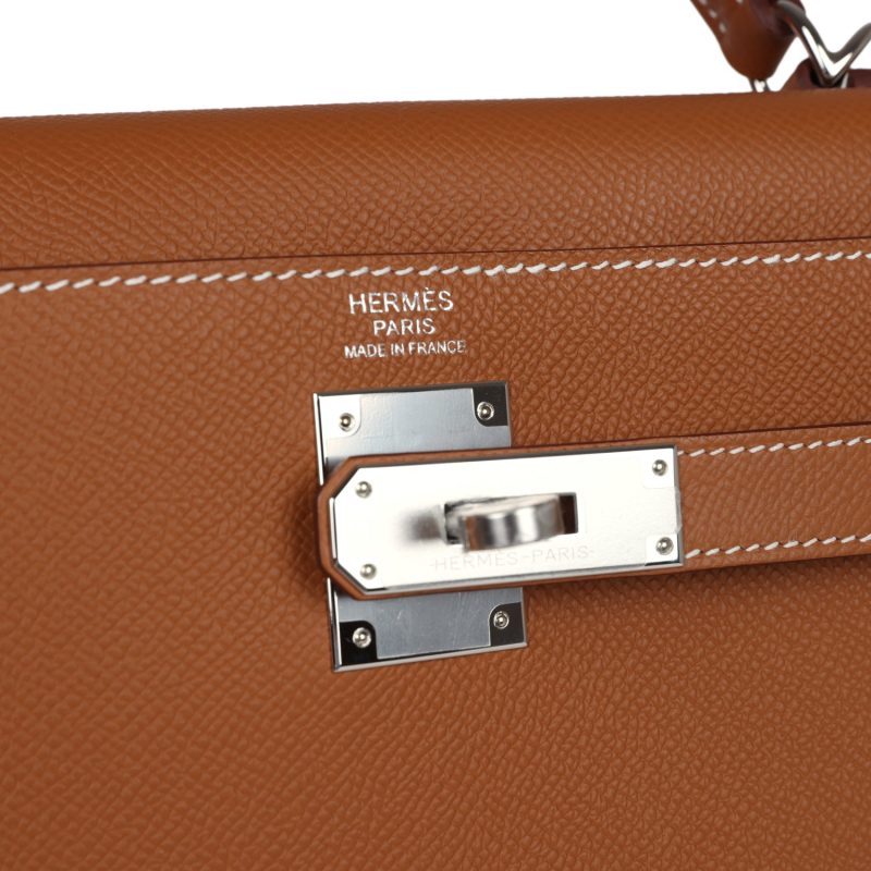Hermes Kelly Sellier 32 Gold Epsom Palladium Hardware - Image 7